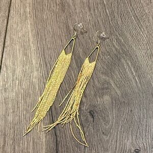 Elegant Gold Tassel Earrings
